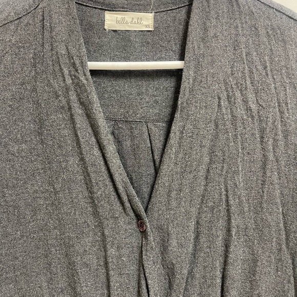Bella Dahl Gray Twist Draped Front Long Sleeve Top XS - Picture 6 of 9